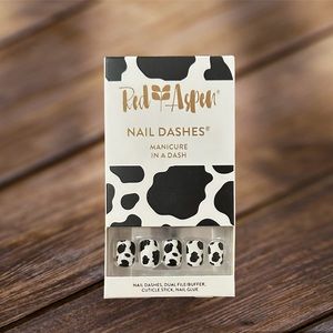 Red Aspen Cow Print Nails